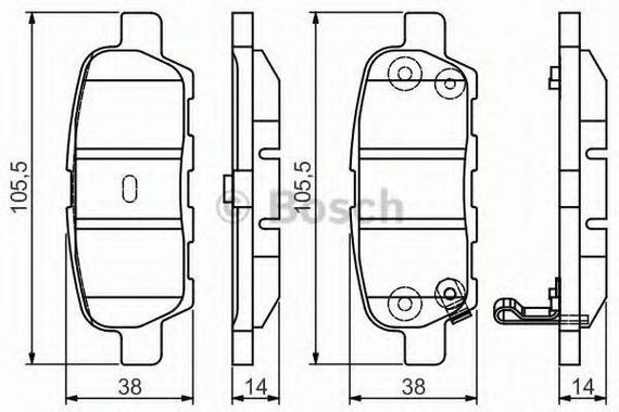 Колодка гальм. диск. INFINITI FX, NISSAN X-TRAIL (T30) задн. (вир-во Bosch) BOSCH 0986495089 на NISSAN JUKE (F15)