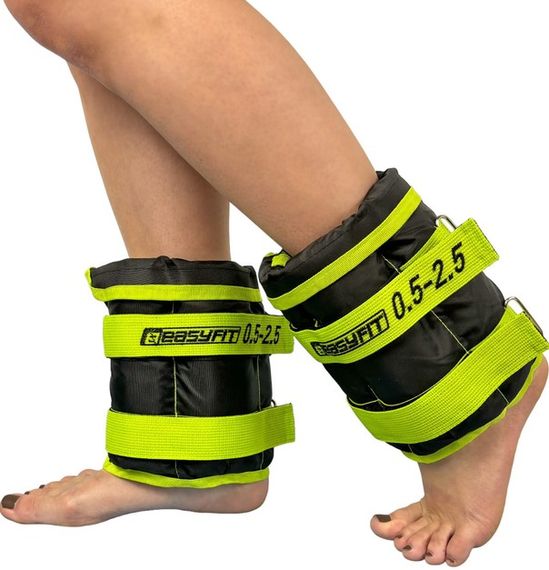 Обтяжувачі EasyFit 0,5-2,5 кг для ніг та рук Чорний-зелений (EF-WHT-0,5-2,5-L)