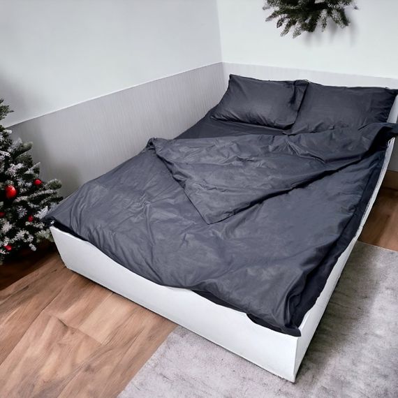 Комплект постельного белья Monoton Dark Grey SoundSleep бязь полуторный | Зображення 1