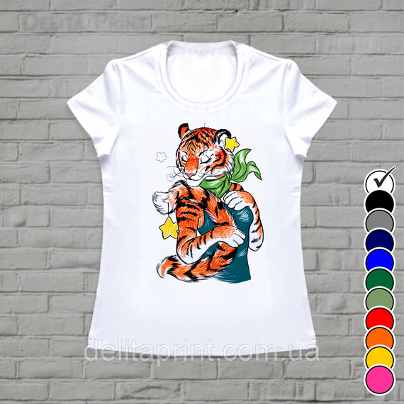 Футболка з новорічним принтом "Круті тигри - Тигриця" Family Look Новий Рік | Зображення 1