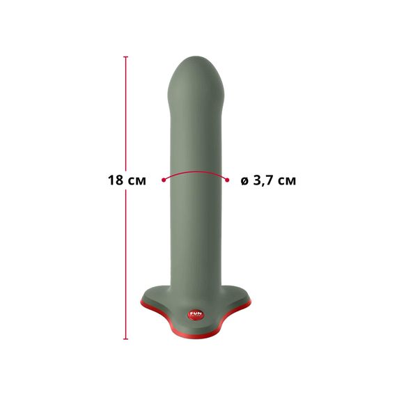 Фалоімітатор Fun Factory MAGNUM, оливковий, дуже гнучкий, довжина 18,3 см, діаметр 3,7 см | Зображення 1