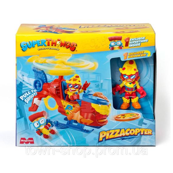 Игровой набор Пиццакоптер-S SuperThings PSTSP118IN120 вертолет, казум-кид, фигурка