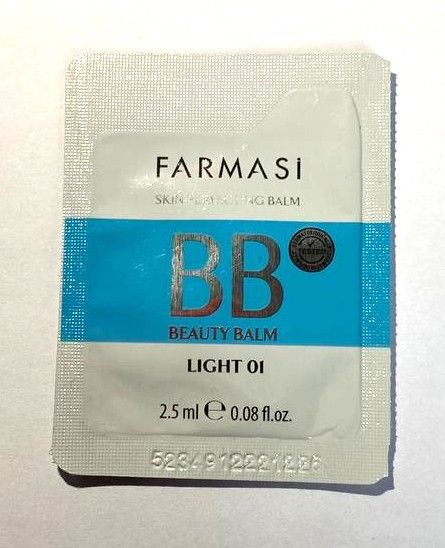Пробник саше тестер тонального бб крема Farmasi bb cream spf15 Light 01 2,5 мл