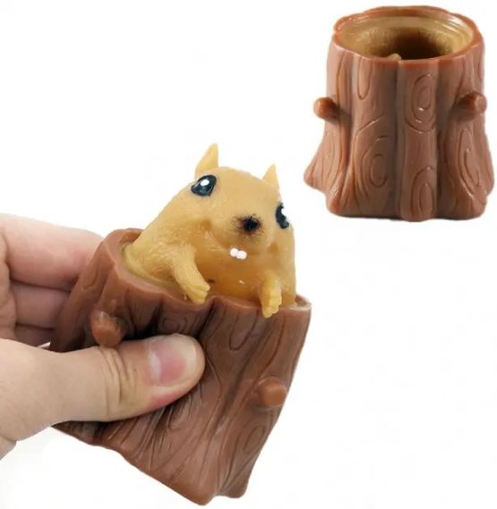 Іграшка антистрес Pop It Фуфлік - білка, що вистрибує | Зображення 1