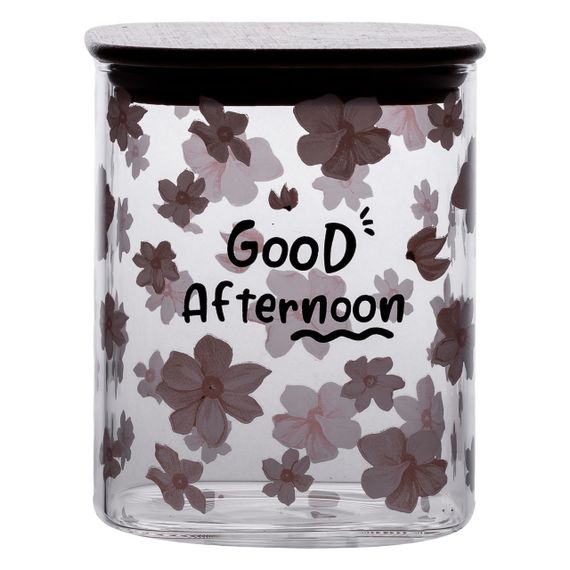 Банка для сипучих продуктів з бамбуковою кришкою 900 мл ємність для сипучих скло HP-34-24 | Зображення 3