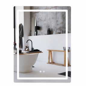 Дзеркало Qtap Mideya (MI2) 600х800 з LED-підсвічуванням Touch, з антизапотіванням, димером, рег. яскравості QT2078F6080