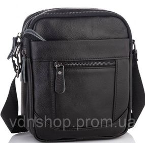 Мужская барсетка 18х21х7, кожаная сумка планшетка через плечо Tiding Bag SK N5386 черная