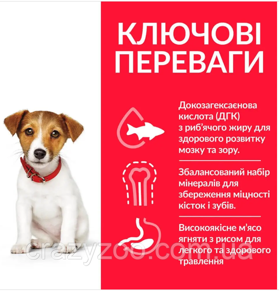 Сухой корм для щенков малых пород Hill's Puppy Small & Mini Lamb&Rice ягненком и рисом 6 кг 606591 | Зображення 6
