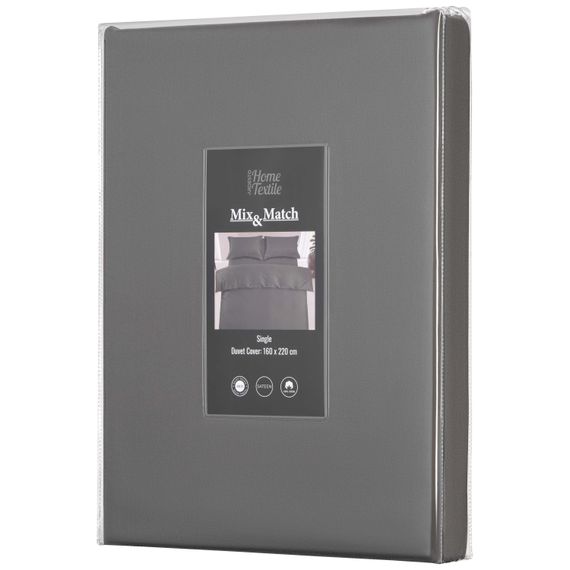 Підковдра ARDESTO Mix&amp;Match Premium, 160х220см, 100% бавовна, сатин, сірий (ART1622DVY) | Зображення 1