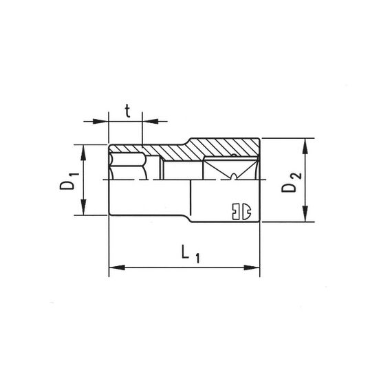 Головка торцева 1/2", SW14, HEX | Зображення 1