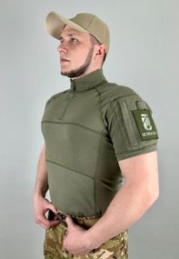 UBAKS трикотаж ULTIMATUM PRO короткий рукав Олива, Боевая рубашка под бронежилет,Армейская кофта убакс ВСУ оли L