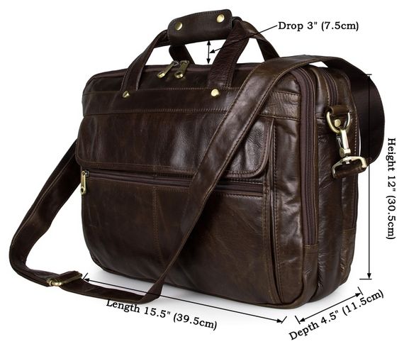 Сумка мужская Vintage 14247 для ноутбука с диагональю 15.6 дюйма Коричневая | Зображення 2