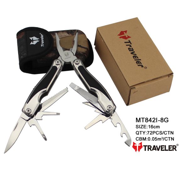 Мультинструмент Мультитул Traveler 16см (72шт/ящ) MT842I-8G чорний