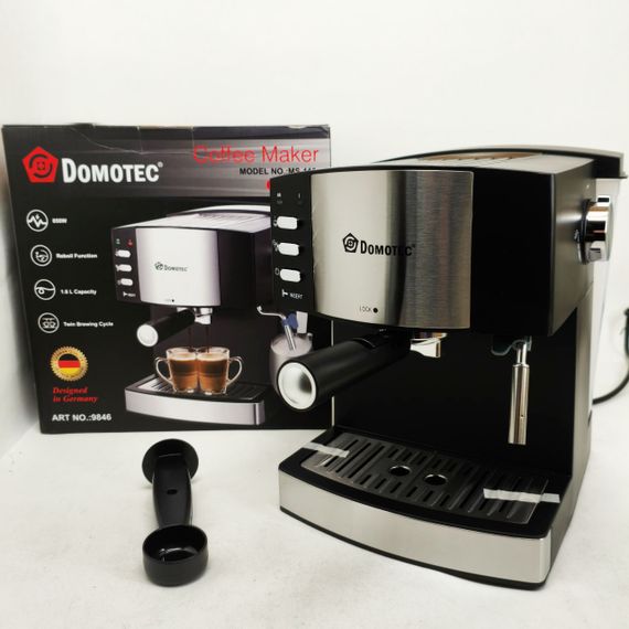 Машина для заварювання кави Domotec MS-113, Якісна кавоварка для дому Машина приготування кави XA-15 | Зображення 1