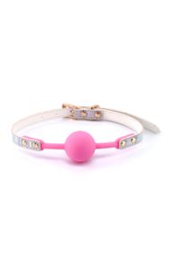Кляп із силіконовою кулькою NS Novelties, сріблясто-рожевий Sex Aura