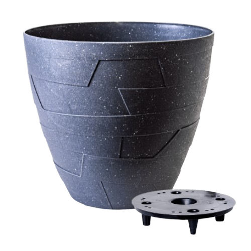 Вазон Керамо зі вставкою 29,5*26,5см граніт бетон Алеана