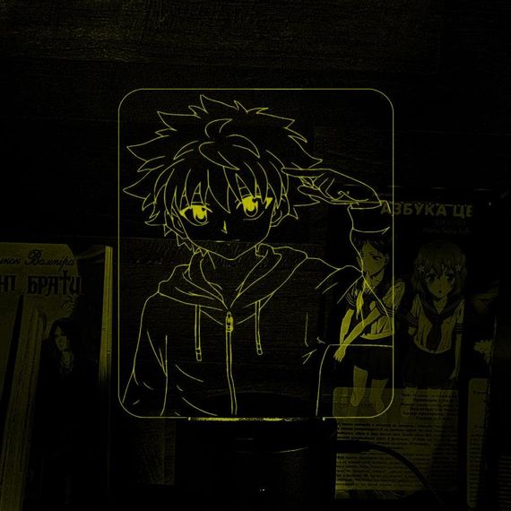 Акриловый светильник-ночник Киллуа Золдик желтый tty-n000474