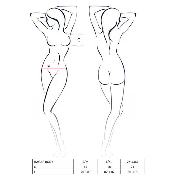 Боді-монокіні Passion Exclusive HAGAR BODY L/XL, black | Зображення 6