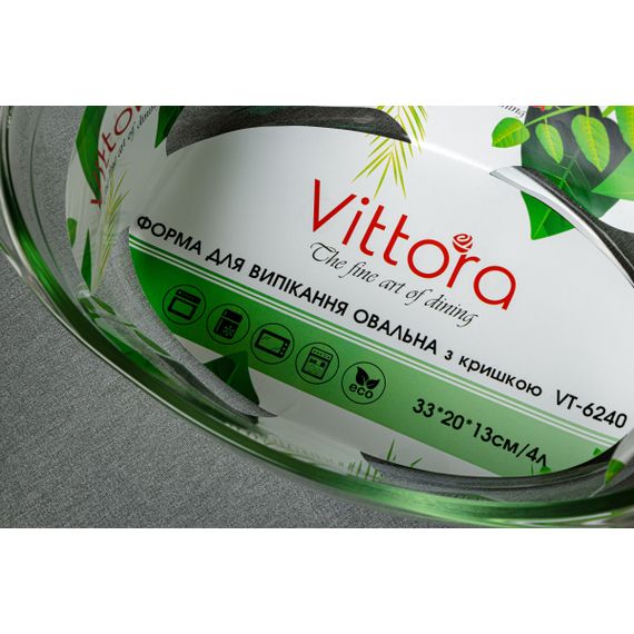 Форма для випікання овальна з кришкою VT-6240 VITTORA 4 л 33 x 20 x 13 см | Зображення 2