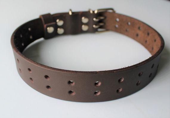 Ошейник из натуральной кожи "Lockdog" коричневый | Зображення 2