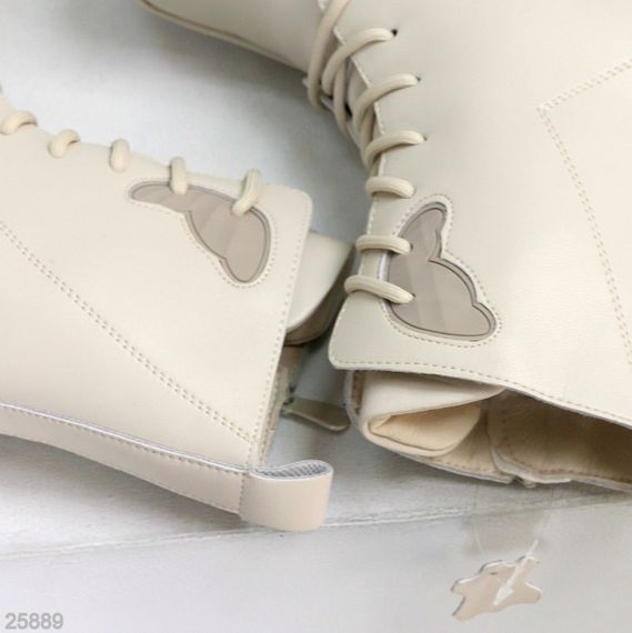 Бежеві зимові високі черевики натуральна шкіра доступна ціна | Зображення 5