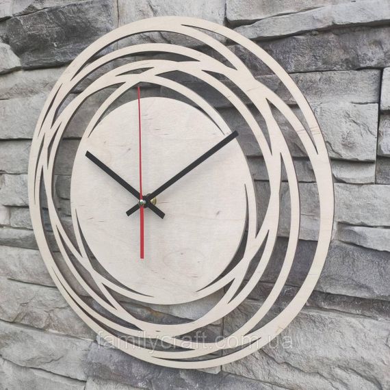 Настінний дерев'яний годинник з фанери Оригінальний годинник  Декор для дому, офісу, подарунок | Зображення 2