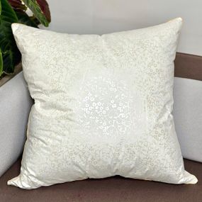 Подушка Лебяжка-золотим Кантом ТМ LeLIT "Bright crystal", Перкаль, Біла, 70/70