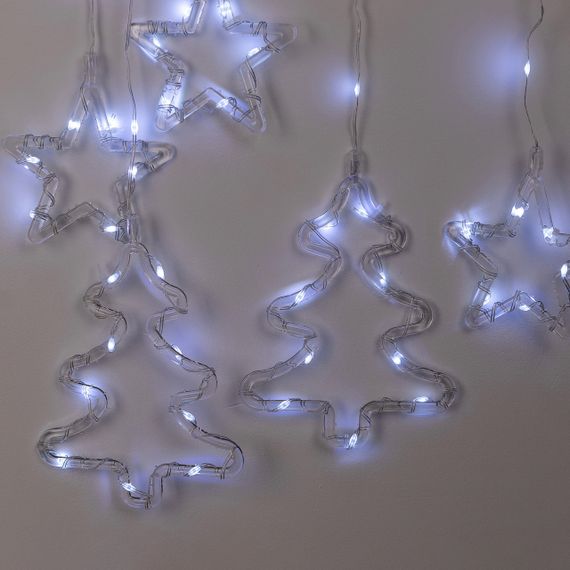 Гірлянда штора світлодіодна GarlandoPro зірка та ялинка 120LED 3х0,9 м 8 режимів Білий 1733071W | Зображення 6