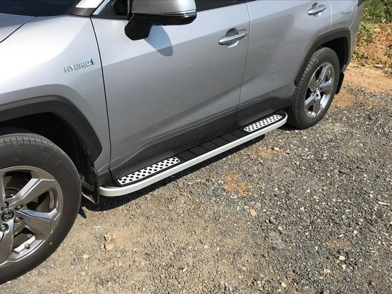 Боковые пороги Tayga V2 (2 шт., алюминий) для Toyota Rav 4 2019-2024 | Зображення 7