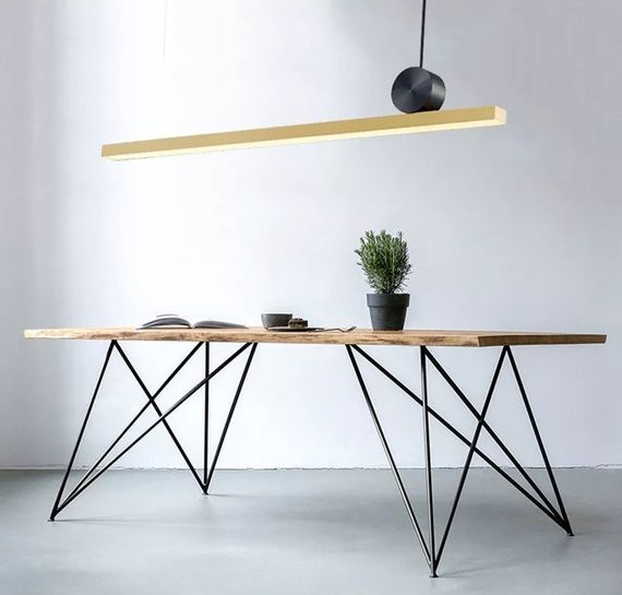 Люстра світлодіодна підвісна LED світильник для квартири на стелю лед 26267 Золото 13-150х6х118 см. | Зображення 1