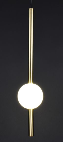 Люстра світлодіодна підвісна LED світильник для квартири на стелю лед 27832 Латунь 65-180х12х12 см. | Зображення 4