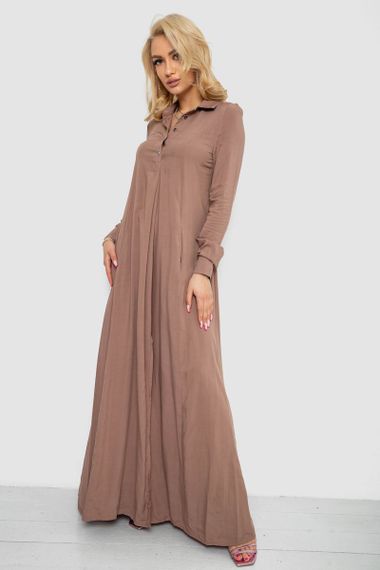 Сукня однотонна, колір мокко, 244R820-10 | Зображення 2
