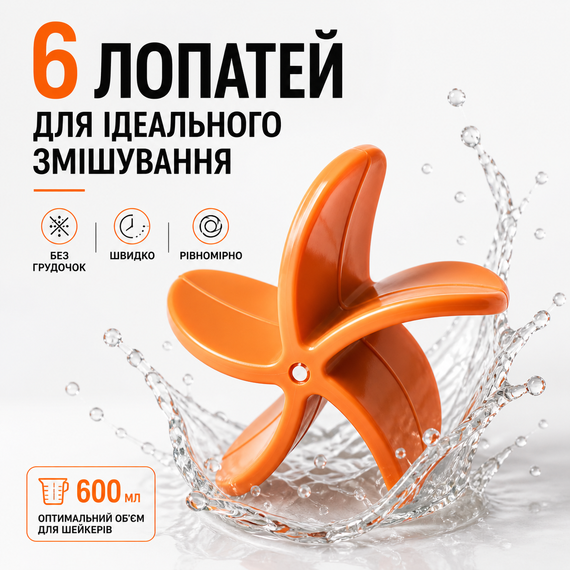 Шейкер спортивный MOVE BODY 550 мл Оранжевый для протеина и коктейлей | Зображення 7