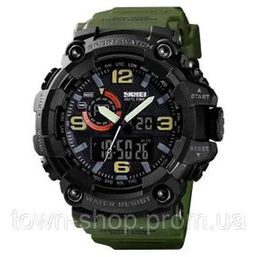 Часы наручные мужские SKMEI 1520AG ARMY GREEN, военные мужские наручные часы зеленые. Цвет: зеленый