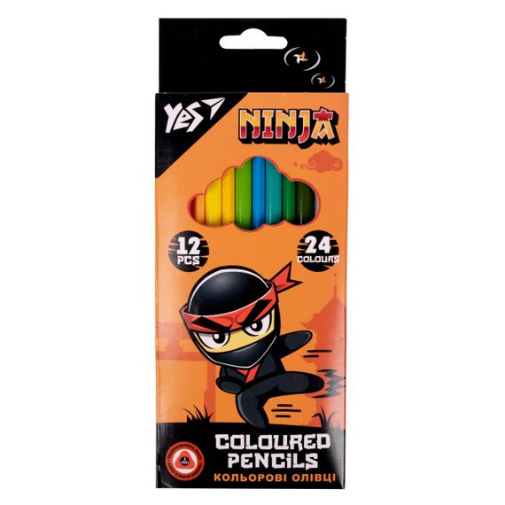 Набір кольорових олівців YES Ninja 290707 24 кольори 12 шт
