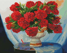 Алмазна мозаїка Червоні півонії 40х50 см ColorArt  SP039