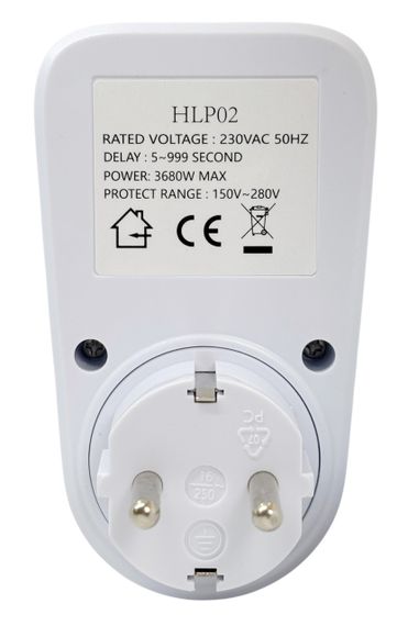 Реле напруги 16 А 3680 W 150-280 V євро вилка регульоване з дисплеєм HLP02 | Зображення 2
