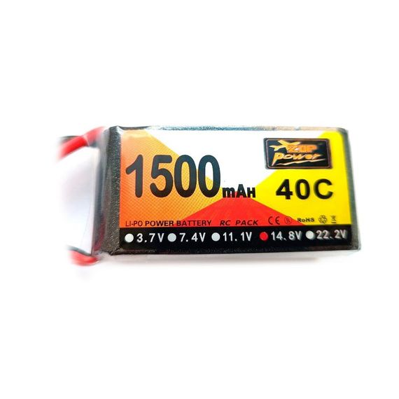 Акумулятор ZOP Power 14.8v 1500 mAh Li-Po 4s 40C конектор T plug | Зображення 1