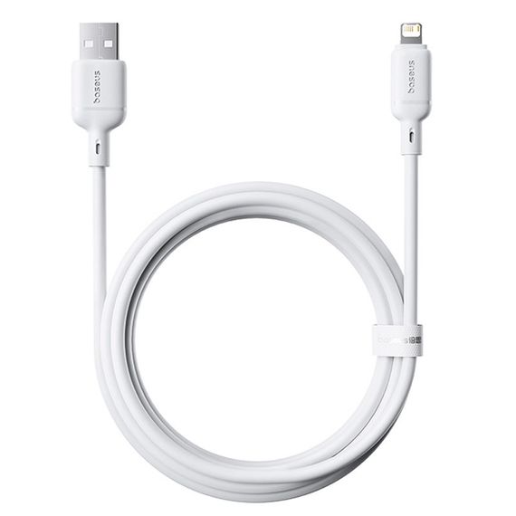 Дата кабель Baseus Silky Series OS Fast Charging USB to Lightning 2.4A (1m) (P1037770) Moon White | Зображення 1