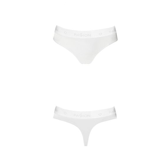 Трусики-бразиліана з бавовни Passion PS005 PANTIES S, white | Зображення 4