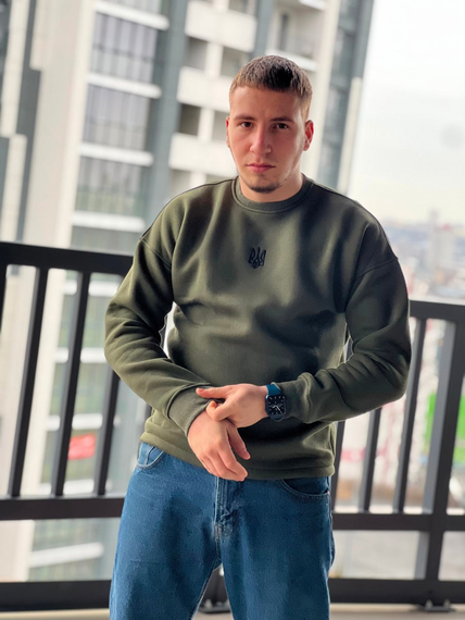 Свитшот Тризуб Фліс хаки S M | Зображення 1