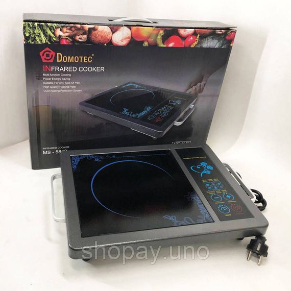Домашняя электрическая плита Domotec MS-5842 2000Вт, Портативная плита для готовки QK-80 | Зображення 2