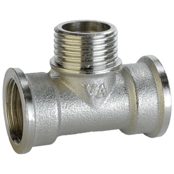 Трійник нікельований перехідний 3/4"Вх1/2"Зх3/4"В (А0260А нк)