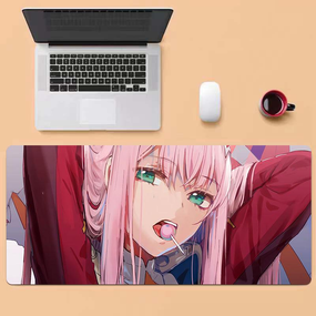 Игровая поверхность для мышки с Аниме принтом "Милый во франксе" Zero two LED  подсветка 800*300*4 мм 1202