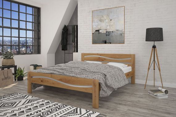 Двуспальная кровать iSmart Неаполь Орех светлый 160х190 см (DDMBG-2187)