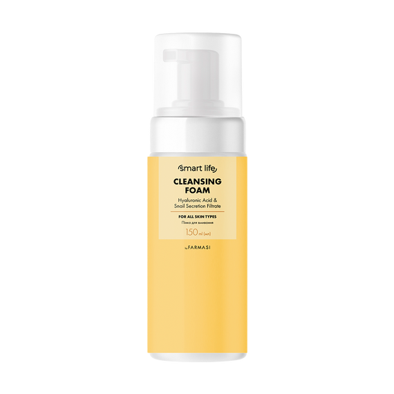 Пінка для вмивання з гіалуроновою кислотою та фільтратом секреції равлика Smart Life для всіх типів шкіри Farmasi 150 мл | Зображення 3