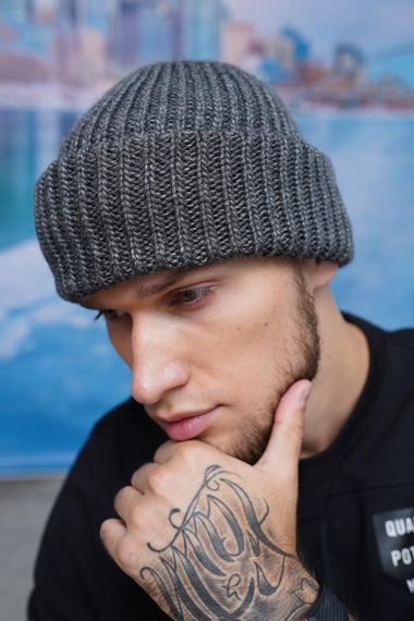 Мужская зимняя балаклава - шапка темно-серый | Зображення 1