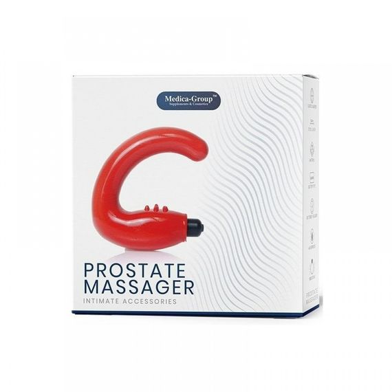 Масажер простати рельєфний з вібрацією Medica-Group, червоний, 13.5 х 2.8 см sexstyle | Зображення 2