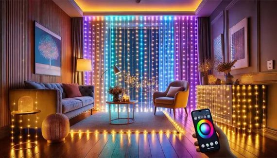 Гірлянда-штора з дистанційним керуванням через APP, Bluetooth, USB, XPRO 3*3м (SFK-06) | Зображення 2