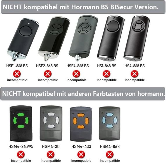 Пульт ZOYDP для Hörmann 40.685 MHz, 2 шт, пульт для гаражних воріт, HSE2-40 HSM4-40 HSE4-40 HS4-40 HS2-40 | Зображення 2
